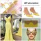 MEIBITE 6796PCS Yellow Hotfix Rhinestones Crystal Stones Glass for Fabric Clothes Shirts Sparkly Flat Back Round with Tweezers and Picking Pen (SS6~SS30 Set)